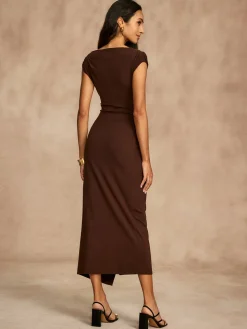 COMMENSE Pure Cotton Cap Sleeve Draped Dress* Casual Dresses|Summer Dresses