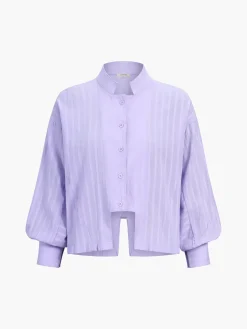 COMMENSE Pure Cotton Pinstripe Long-Sleeve Shorts Set* Shorts Sets|Shorts