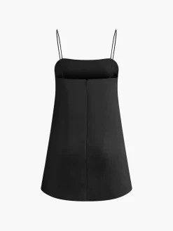 COMMENSE Pure Cotton Plain Cami Dress* Black Dresses|Casual Dresses