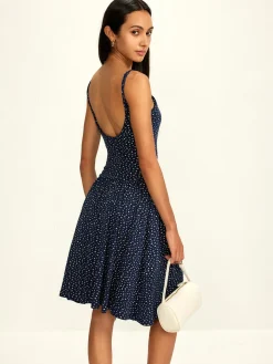 COMMENSE Pure Cotton Printed Breasted Dress* Vacation Dresses|Summer Dresses