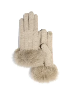 COMMENSE Rabbit Fur Wrist Cashmere Gloves* Accessories