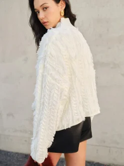 COMMENSE Raw Hem Turtleneck Sweater* Sweater Tops|Sweaters & Cardigans