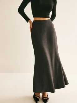 COMMENSE Regular Fit Back Split Skit* Skirts|Bottoms