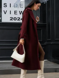 COMMENSE Regular Tweed Long Coat* Outerwear|Coats