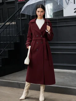 COMMENSE Regular Tweed Long Coat* Outerwear|Coats