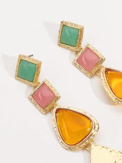 COMMENSE Resin Geometric Drop Earrings* Earrings|Accessories