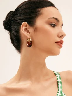 COMMENSE Resin Hoop Earrings* Earrings|Accessories