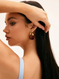COMMENSE Resin Hoop Earrings* Earrings|Accessories