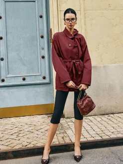 COMMENSE Retro Asymmetrical Belted Trench Coat* Outerwear|Coats