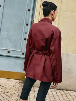 COMMENSE Retro Asymmetrical Belted Trench Coat* Outerwear|Coats