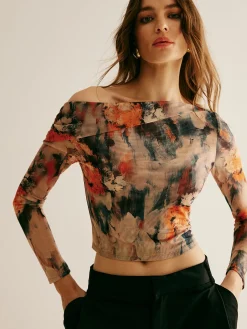 COMMENSE Retro Asymmetrical Collar Crop Blouse* Crop Tops|Blouses & Shirts
