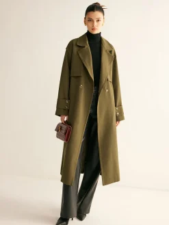 COMMENSE Retro Belted Long Trench Coat* Outerwear|Coats