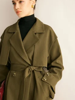 COMMENSE Retro Belted Long Trench Coat* Outerwear|Coats
