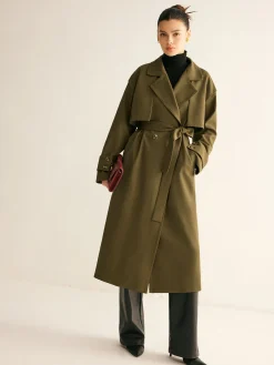 COMMENSE Retro Belted Long Trench Coat* Outerwear|Coats