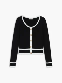 COMMENSE Retro Contrast Cardigan* Cardigans|Sweater Tops