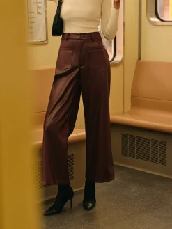 COMMENSE Retro Faux Leather Pants* Pants|Bottoms