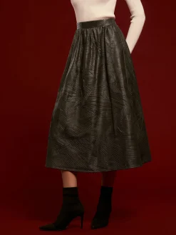 COMMENSE Retro Faux Leather Skirt Without Belt* Skirts|Bottoms
