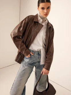 COMMENSE Retro Loose Motorcycle Faux Leather Jacket* Outerwear|Tops