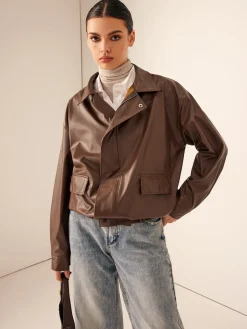 COMMENSE Retro Loose Motorcycle Faux Leather Jacket* Outerwear|Tops