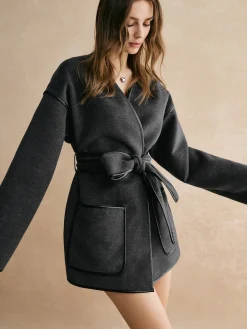 COMMENSE Retro Piping Belted Cinched Jacket* Outerwear|Jackets