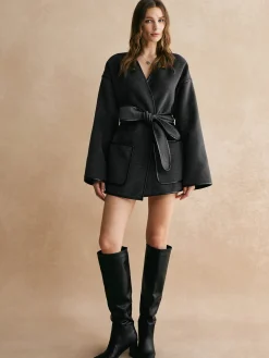 COMMENSE Retro Piping Belted Cinched Jacket* Outerwear|Jackets