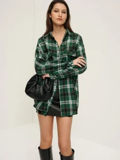 COMMENSE Retro Plaid Lapel Pockets Shirt* Blouses & Shirts|Tops
