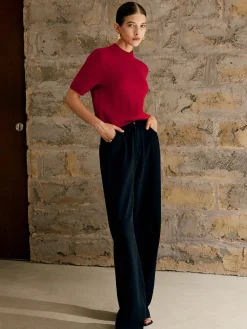 COMMENSE Retro Plain Ribbed Knit Top* Sweater Tops|Sweaters & Cardigans