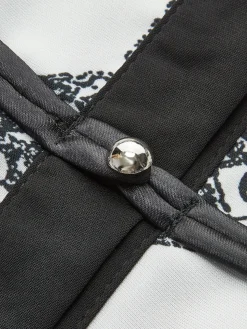 COMMENSE Retro Printed Slim Polo Blouse* Blouses & Shirts|Tops