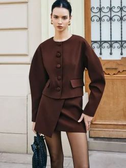 COMMENSE Retro Puff-Sleeve Short Jacket* Outerwear|Jackets