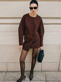COMMENSE Retro Puff-Sleeve Short Jacket* Outerwear|Jackets