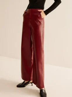 COMMENSE Retro Regular PU Leather Pants* Pants|Bottoms