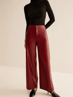 COMMENSE Retro Regular PU Leather Pants* Pants|Bottoms