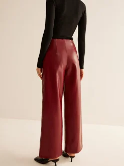 COMMENSE Retro Regular PU Leather Pants* Pants|Bottoms