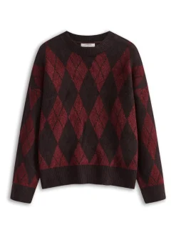 COMMENSE Retro Rhombic-Pattern Sweater* Sweater Tops|Sweaters & Cardigans