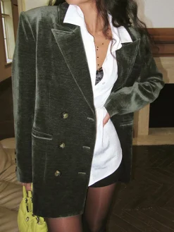 COMMENSE Retro Velvet Blazer* Outerwear|Blazers