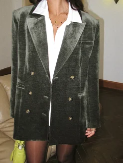 COMMENSE Retro Velvet Blazer* Outerwear|Blazers