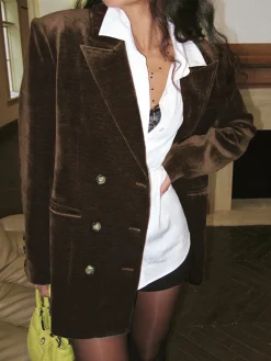 COMMENSE Retro Velvet Blazer* Outerwear|Blazers