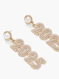 COMMENSE Rhinestone 2025 New Year Drop Earrings* Earrings|Accessories