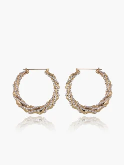 COMMENSE Rhinestone Bamboo Hoop Earrings* Earrings|Accessories