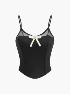 COMMENSE Rhinestone Bow Petite Cami Top* Tank Tops & Camis|Tops