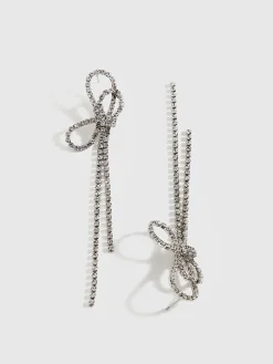 COMMENSE Rhinestone Bow Tassel Earrings* Earrings|Accessories