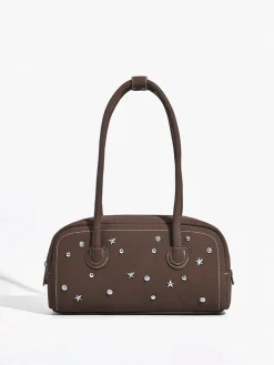 COMMENSE Rhinestone Decor Top Handle Bag* Bags|Accessories
