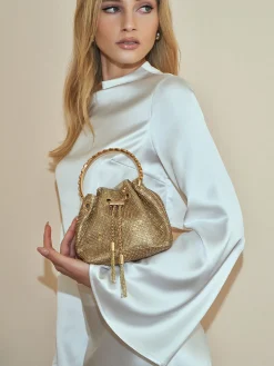 COMMENSE Rhinestone Drawstring Handbag* Bags|Accessories