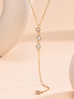 COMMENSE Rhinestone Lariat Drop Necklace* Necklaces|Accessories