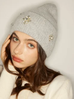 COMMENSE Rhinestone Rabbit Fur Beanie* Hair Claws & Hats|Accessories