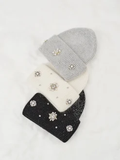 COMMENSE Rhinestone Rabbit Fur Beanie* Hair Claws & Hats|Accessories
