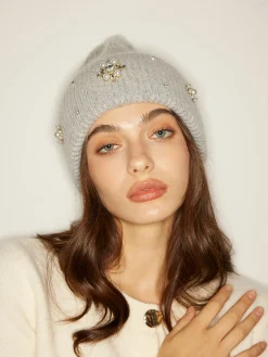 COMMENSE Rhinestone Rabbit Fur Beanie* Hair Claws & Hats|Accessories