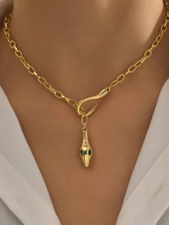 COMMENSE Rhinestone Snake Chain Necklace* Necklaces|Accessories