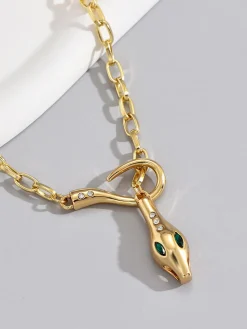 COMMENSE Rhinestone Snake Chain Necklace* Necklaces|Accessories