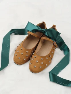 COMMENSE Rhinestone Suede Ballet Flats* Shoes|Accessories